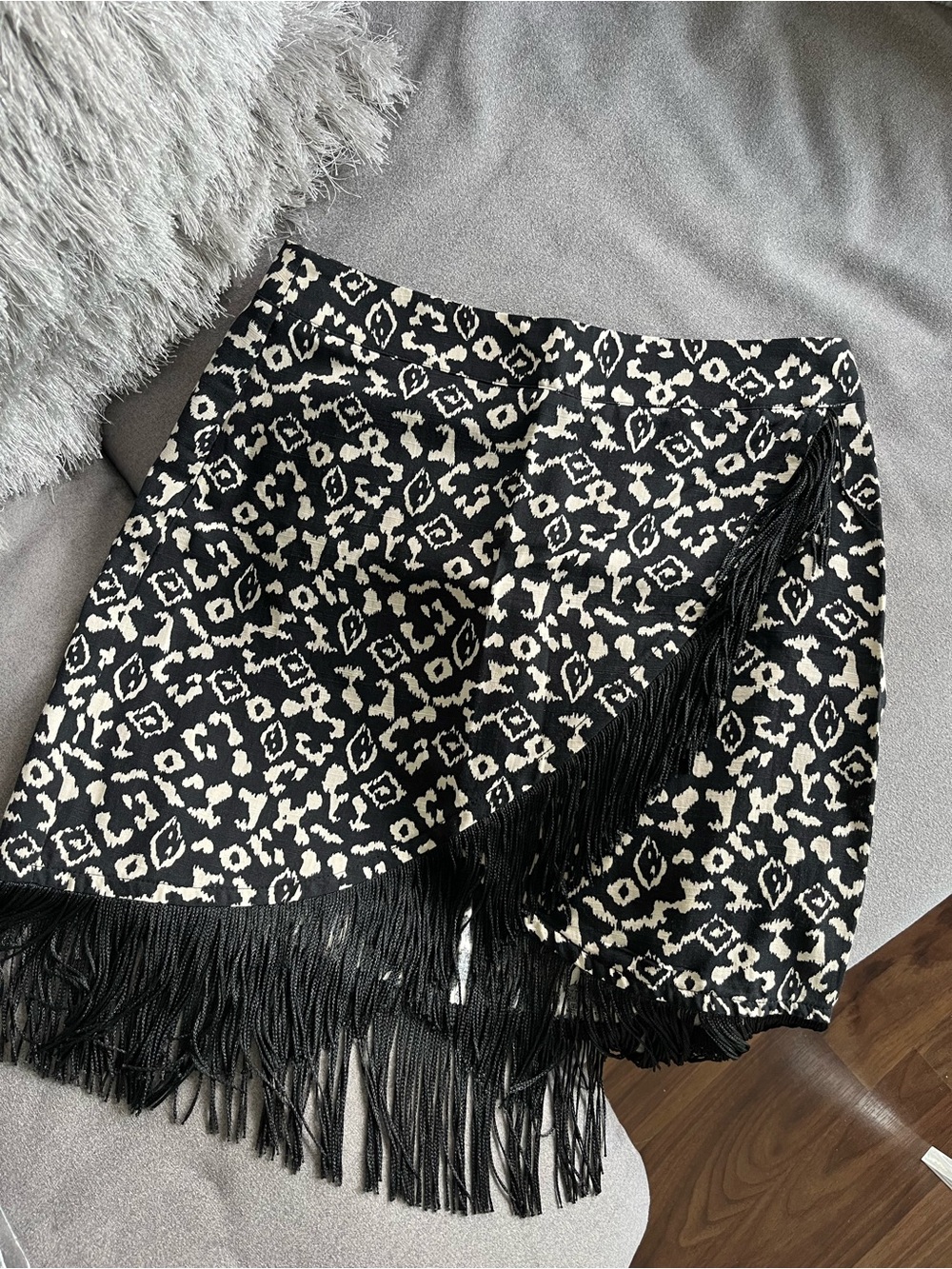 Zara Fringe Wrap Mini Skirt - SO Cute!
